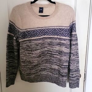 Blue and white striped sweater